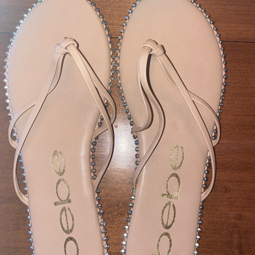 Bebe Natural Bejeweled w/Rhinestones Women's Sandals size 10